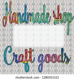decor pattern knitted with an inscription in the style of patchwork handmade craft goods for advertising items