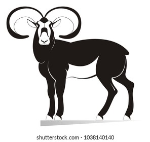 Decor ram silhouette isolated on white illustration vector