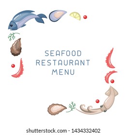 Decor with seafood elements. Suitable for restaurant  menu design or advertising