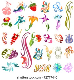 decor set flower plant element