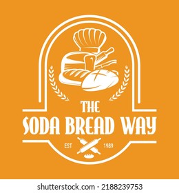 Dekor für ein Geschäft oder Café mit Gebäck, Brot, Backwaren. Bäckerei, Brothaus, handgeschriebene Illustration mit Schrift. Unterschrift, Vektordesign 