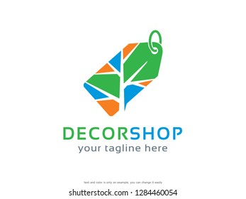 Decor Shop or Tag Shop Logo Template Design Vector, Emblem, Concept Design, Creative Symbol, Icon