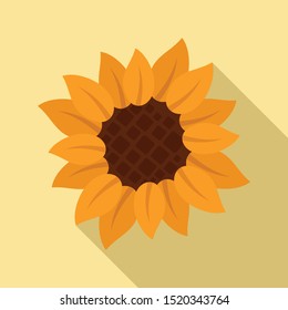 Decor sunflower icon. Flat illustration of decor sunflower vector icon for web design