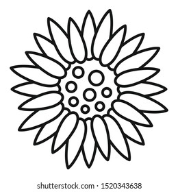 Decor sunflower icon. Outline decor sunflower vector icon for web design isolated on white background