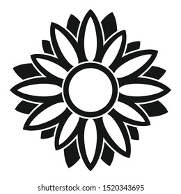 Decor sunflower icon. Simple illustration of decor sunflower vector icon for web design isolated on white background