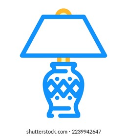 vector de icono de color de lámpara de mesa de decoración. señal de la lámpara de la mesa de decoración. ilustración de símbolo aislado