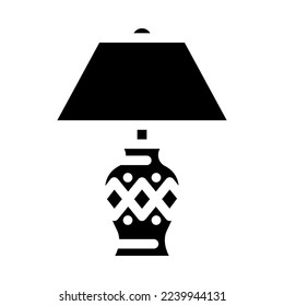 decor table lamp glyph icon vector. decor table lamp sign. isolated symbol illustration