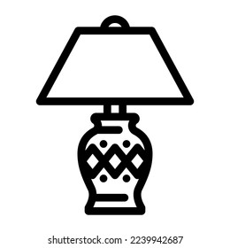 decor table lamp line icon vector. decor table lamp sign. isolated contour symbol black illustration