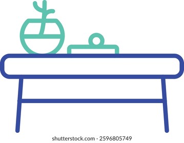 decor table outline dual color vector illustration icon design