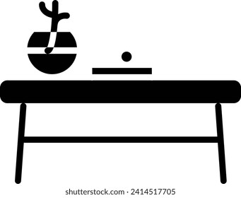 decor table solid and glyph vector illustration