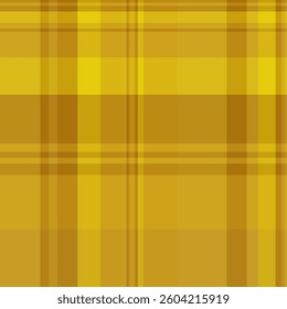 Decor textile check fabric, orange tartan vector pattern. Infinity background texture seamless plaid in amber and yellow colors palette.