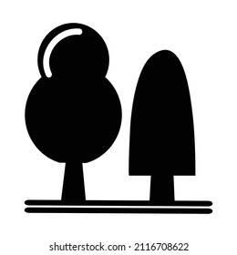 Decor Tree black silhouette clip art. Tree isolated on white background. Tree silhouette vector. Simple Tree icon vector