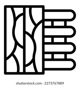 Vector de contorno de icono de pared de decoración. Madera del suelo. Textura del hogar