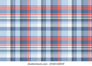 Dekorieren Hintergrund Textur nahtlos, Fasermuster Vektor Textil. Feminine prüfen Tartan Plaid Stoff in hellen und blauen Farben Palette.