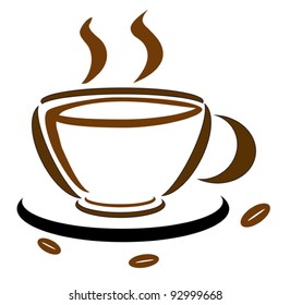 Decorate a cafe for a cup of coffee facia