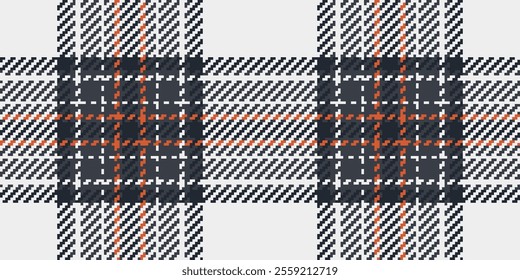 Decorate check tartan textile, artwork seamless texture fabric. Spring pattern plaid background vector in dark and white colors.