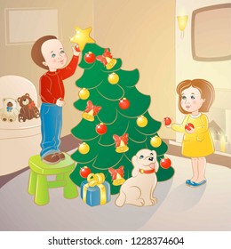 decorate Christmas tree