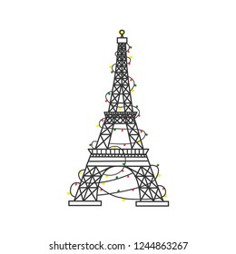 Decorate Eiffel tower for Christmas 
