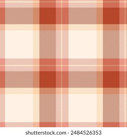 Decorate fabric texture plaid, suite vector background pattern. Multicolor check seamless tartan textile in red and old lace colors palette.