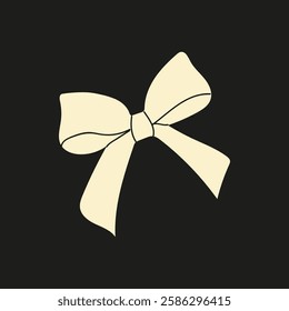 Decorate gifts creatively with a simple, elegant bow in a minimalist design on a black background