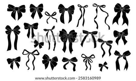 Decorate gifts creatively with a simple, elegant bow in a minimalist design on a black background