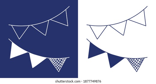 Decorate Outline flat icon isolated on white and blue background. thin line style, flat design