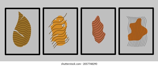 decorate the walls of an abstract house with a unique color combination with vector format