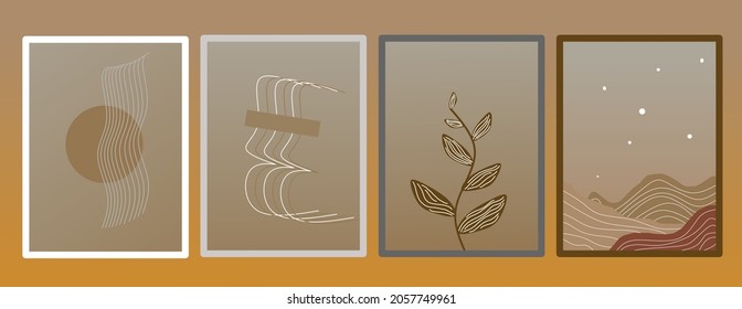 decorate the walls of an abstract house with a unique and attractive color combination in a vector format