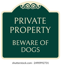 Decorated beware of dog sign