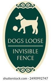 Decorated beware of dog sign