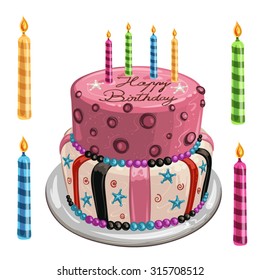 Decorated birthday cake