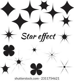 decorated with black stars at night