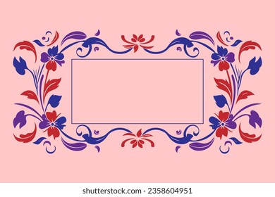Decorated border, floral vector, vintage design