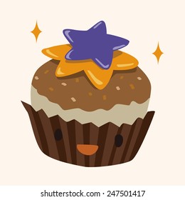 decorated cake, flat icon 