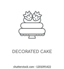 Decorated Cake linear icon. Decorated Cake concept stroke symbol design. Thin graphic elements vector illustration, outline pattern on a white background, eps 10.