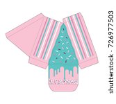 Decorated cake slice box cutout template. Favor box. Die cut