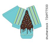 Decorated cake slice box cutout template. Favor box. Die cut