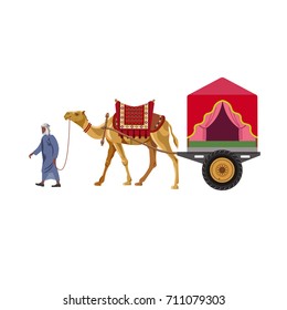 Dekorierter Kamelwagen. Vektorgrafik