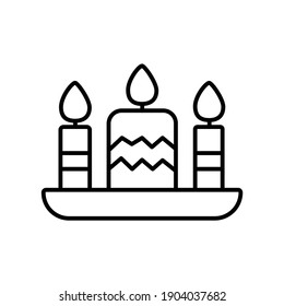 Decorated Candles for party line icon