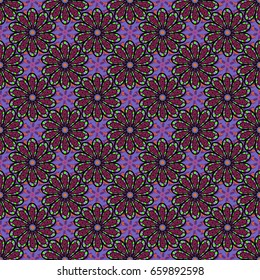 Decorated card with mandala in colored colors on background. Vector islamic template for restaurant menu, flyer, greeting card, brochure, book cover and any other decorations.