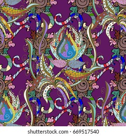 Decorated card with mandala in colored colors on background. Vector islamic template for restaurant menu, flyer, greeting card, brochure, book cover and any other decorations.
