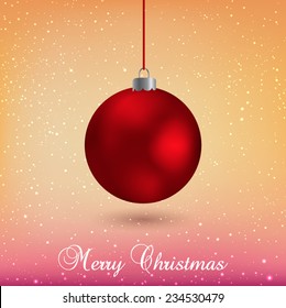 Decorated Christmas ball on sparkling background. Vector Illustration. Xmas and New Year