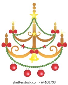 Decorated christmas chandelier