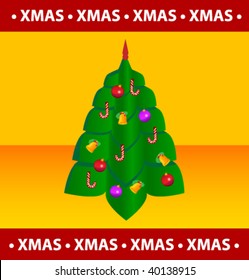 The decorated Christmas fur-tree