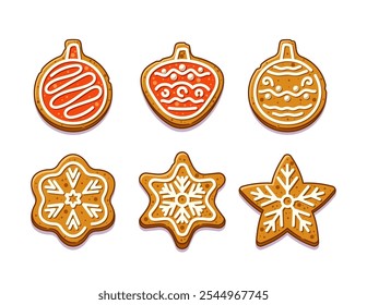 Decorated Christmas Gingerbread Cookies Featuring Ornate Icing In Star And Ornament Shapes Perfect For Adding A Touch Of Sweetness To Holiday Celebrations And Winter Gatherings Indoors
