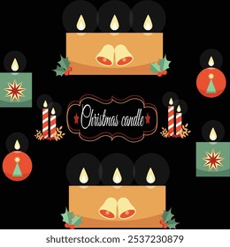 Decorated christmas lit candles pack