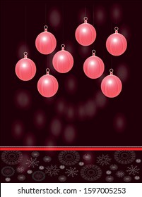 Decorated Christmas on balck background.