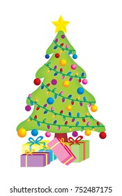 Decorated Christmas tree.