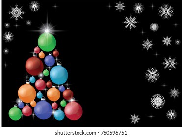 Decorated Christmas tree, beautiful New Year's background. EPS 10