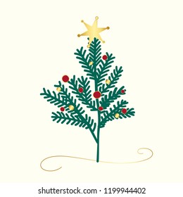 Vector de diseño de árbol de Navidad decorado